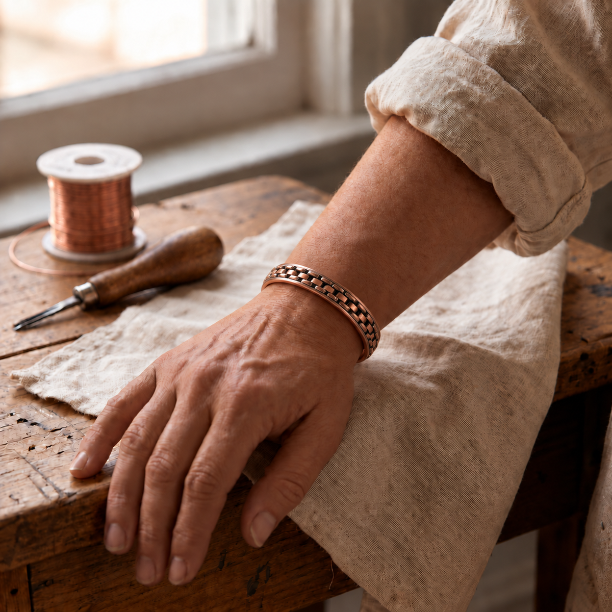 Bracelet en cuivre Roitelet