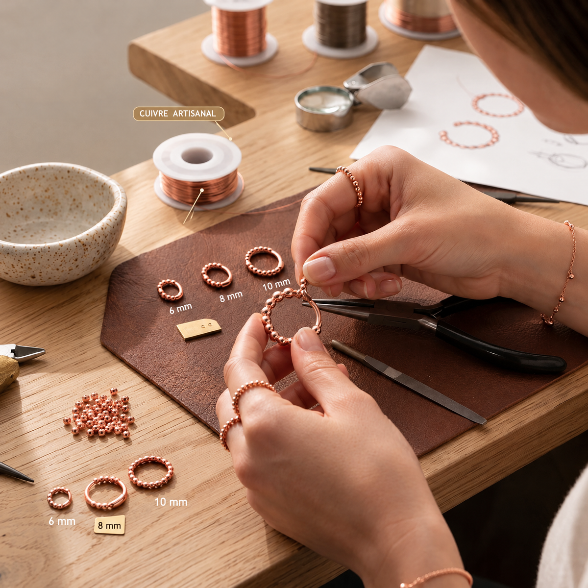Boucles d'oreilles en cuivre Mini