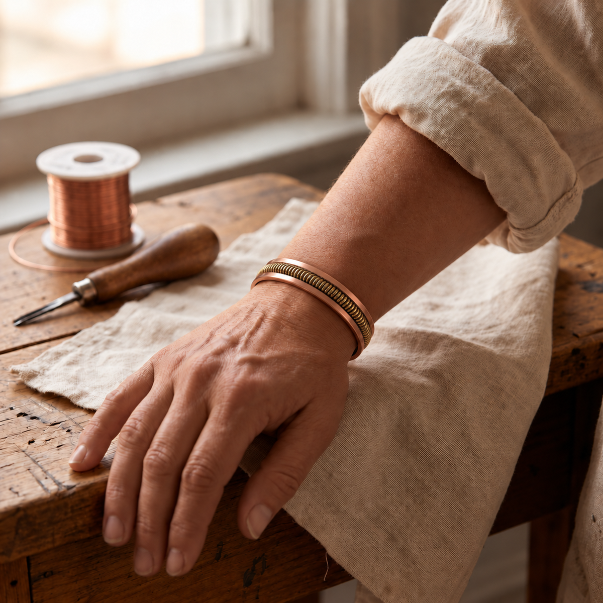 Bracelet en cuivre Rameau