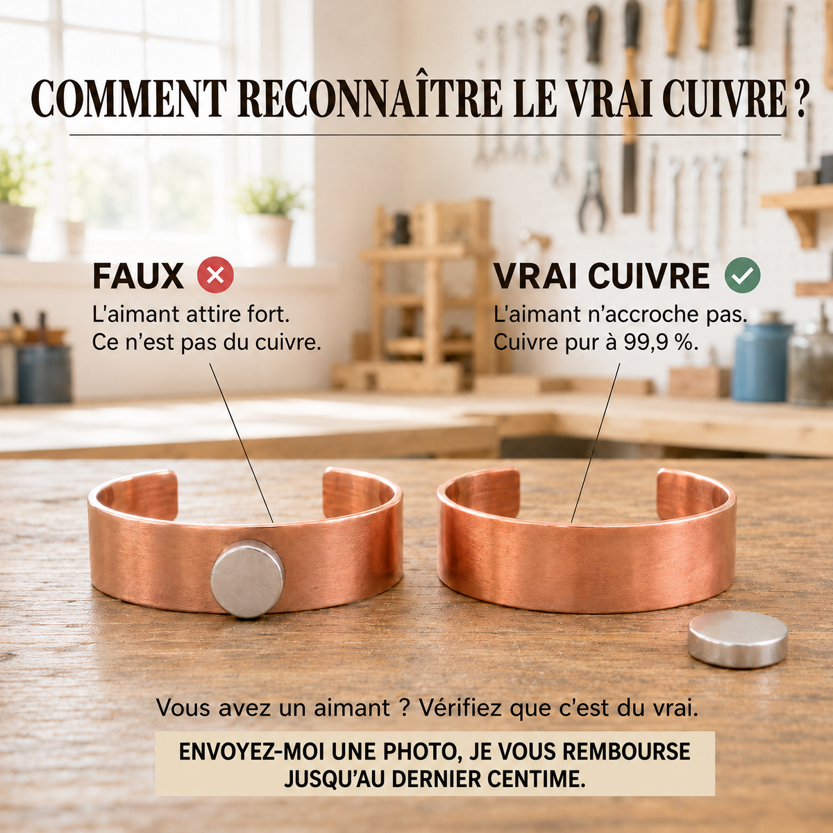 Collier en cuivre Grain