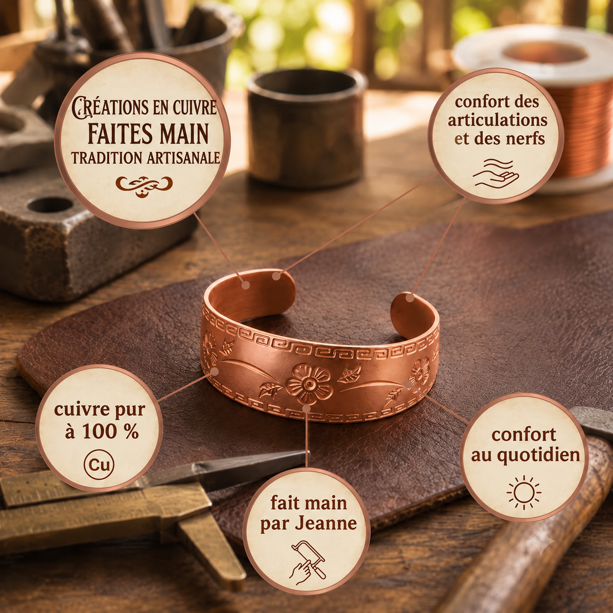 Bracelet en cuivre Grecque