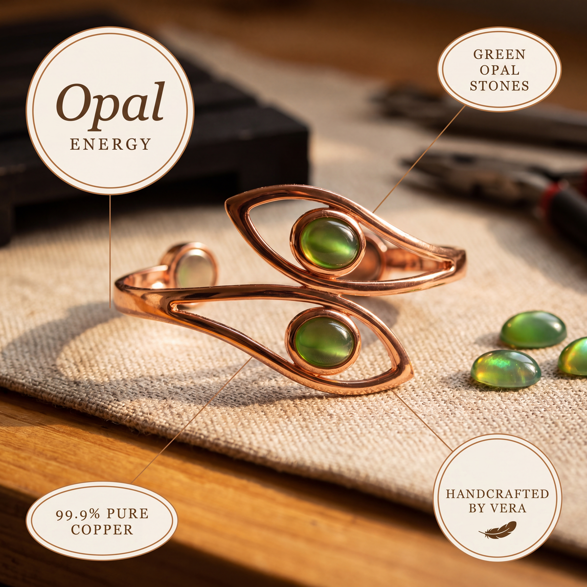 Bracelet en cuivre Opale