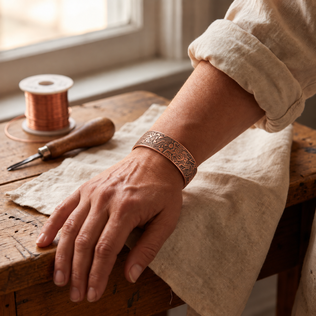Bracelet en cuivre Trèfle