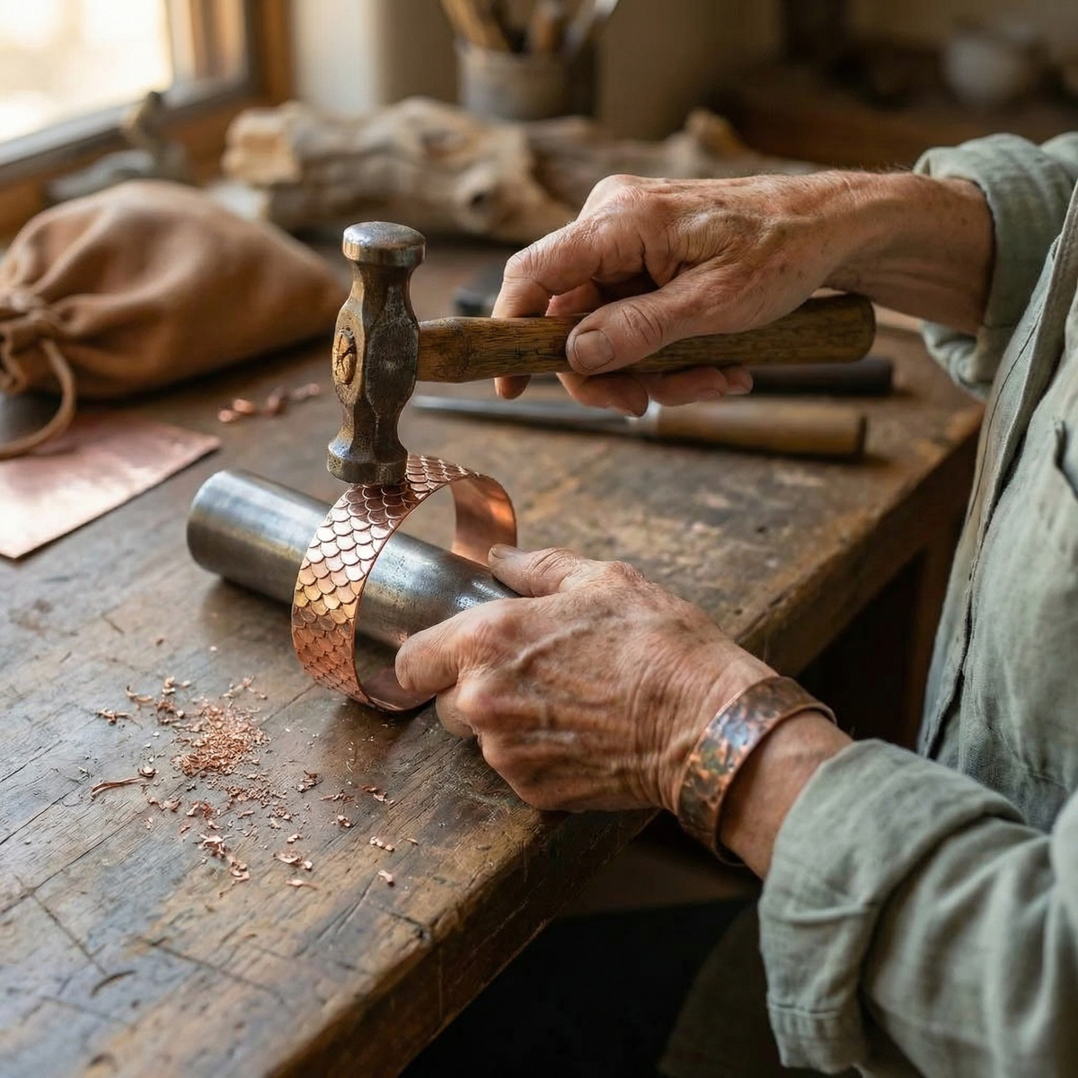 Bracelet en cuivre Marée