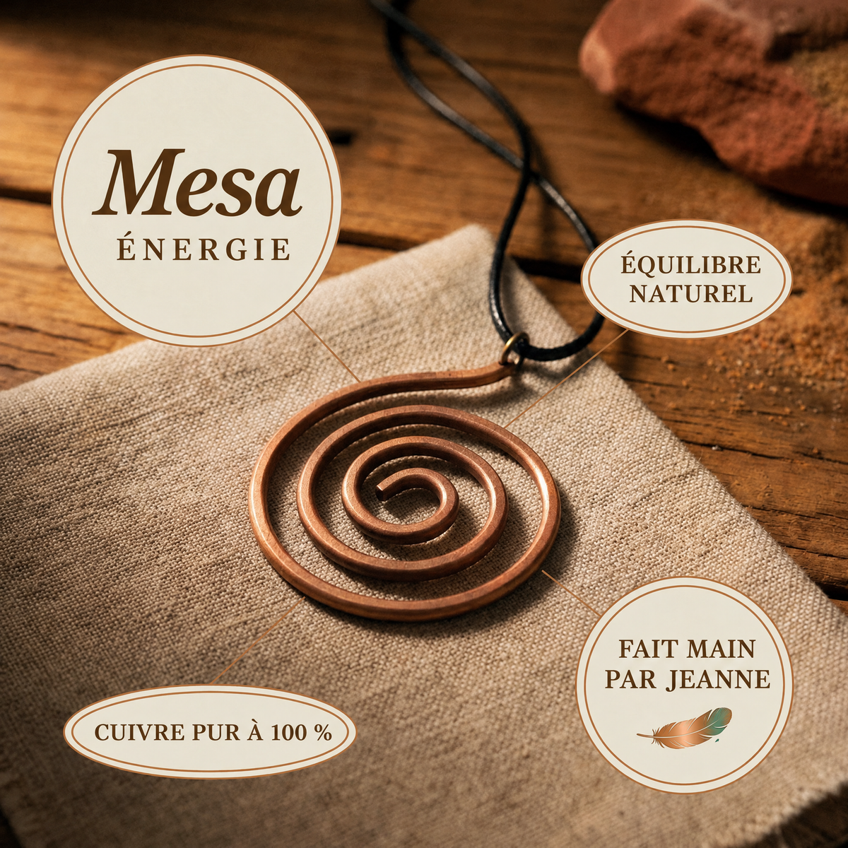 Collier en cuivre Mesa