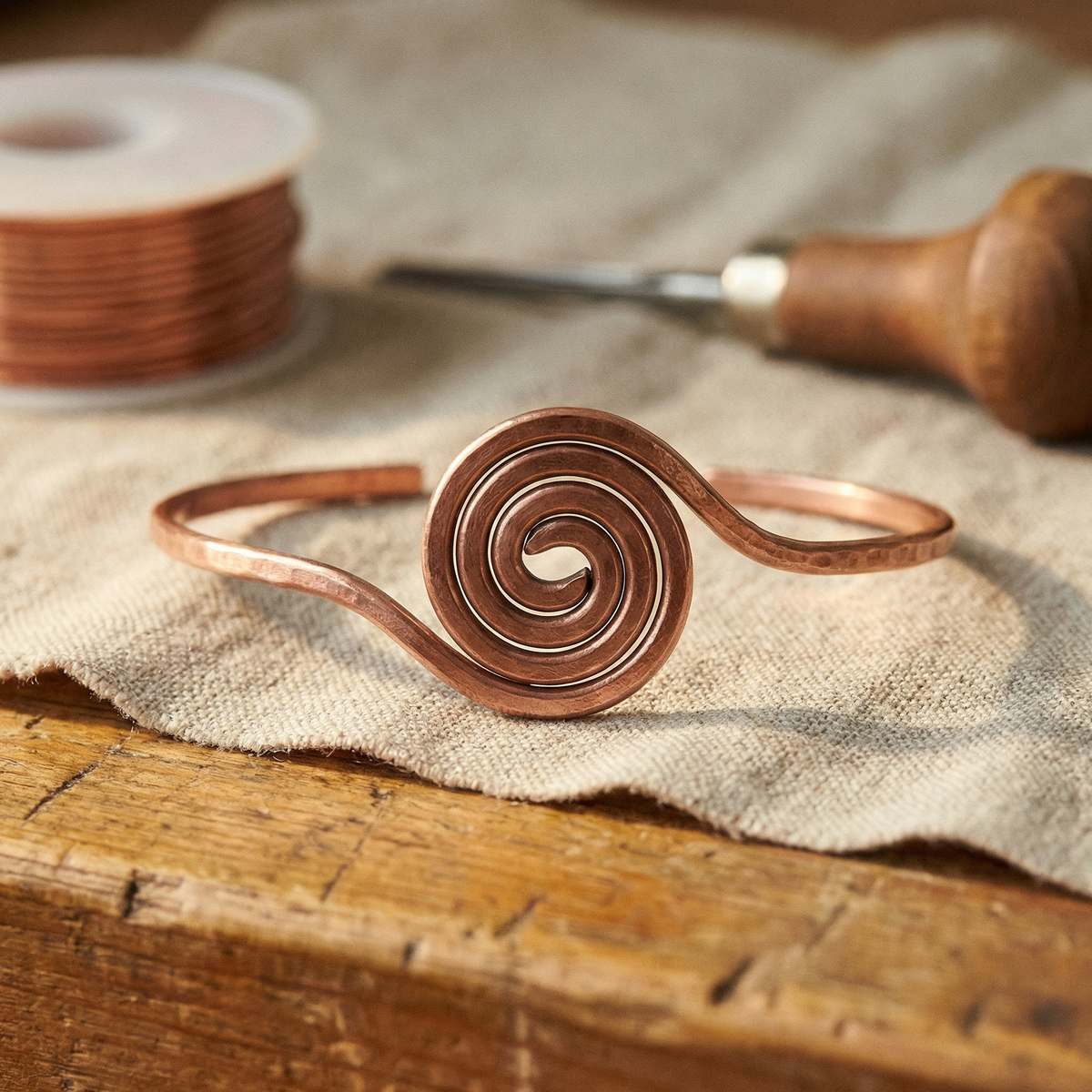 Chevillère en cuivre Spirale