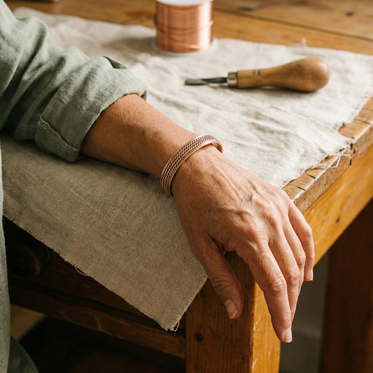 Bracelet en cuivre Vague