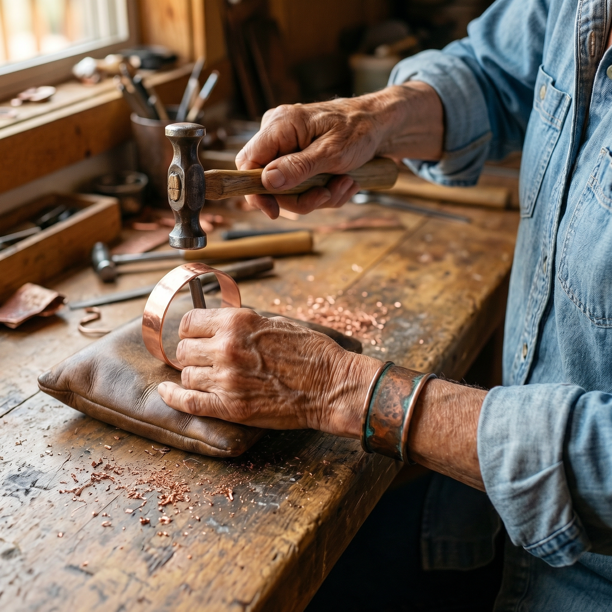 Bracelet en cuivre Mèche