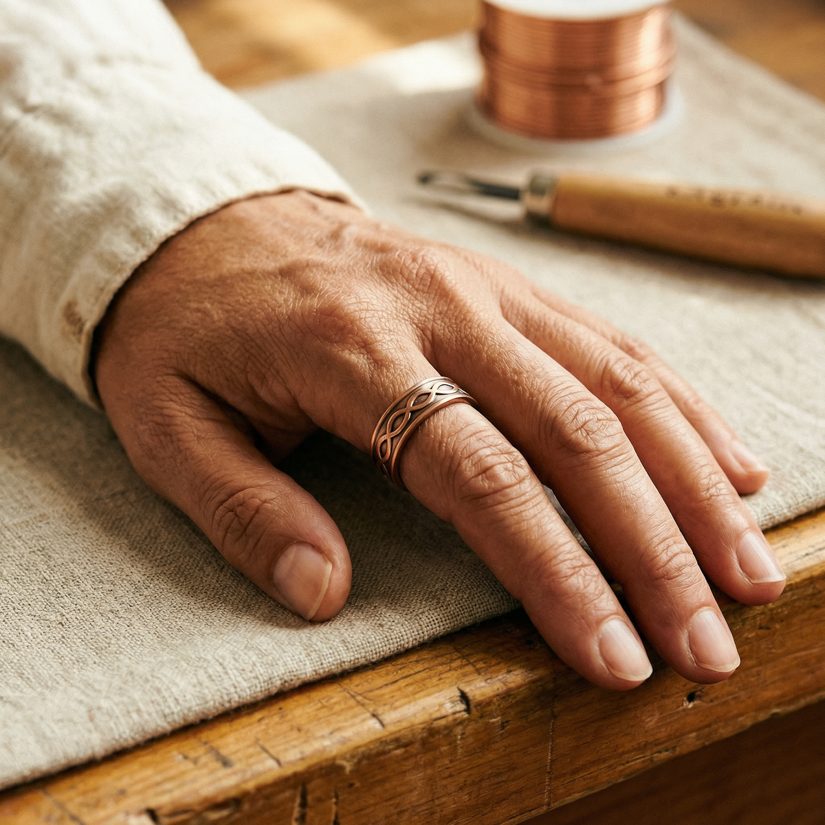 Bague en cuivre Braise