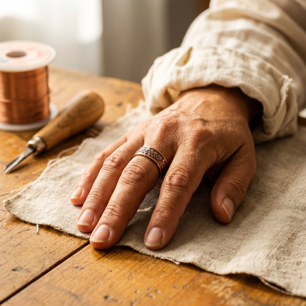 Bague en cuivre Glaise