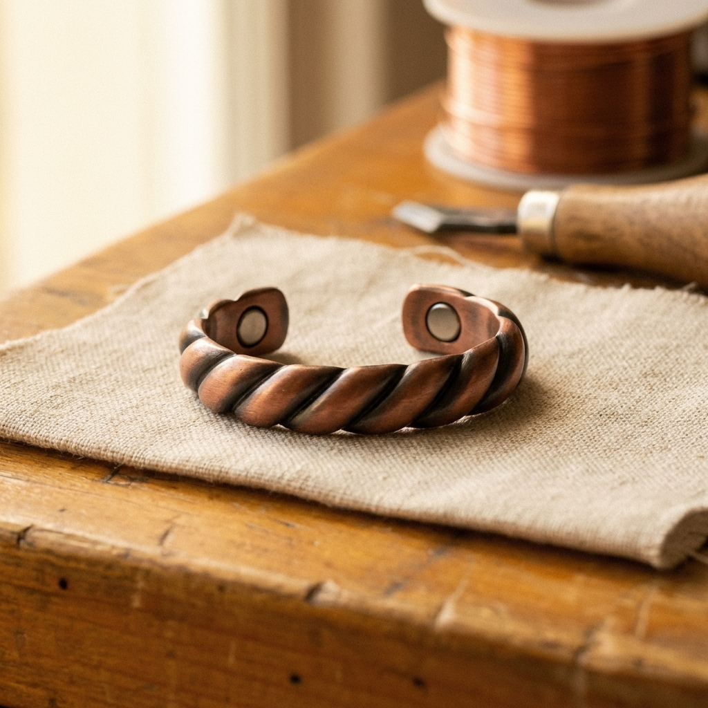 Bague en cuivre Torsade
