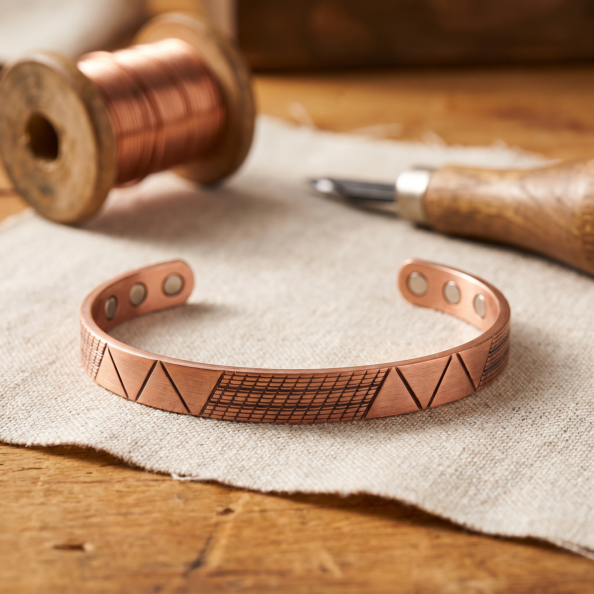 Bracelet en cuivre Crête