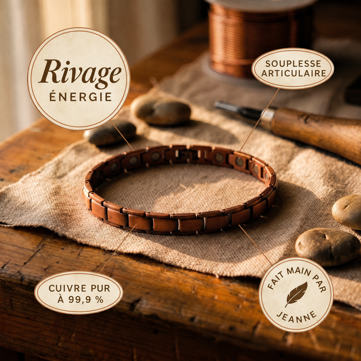 Chevillère en cuivre Rivage