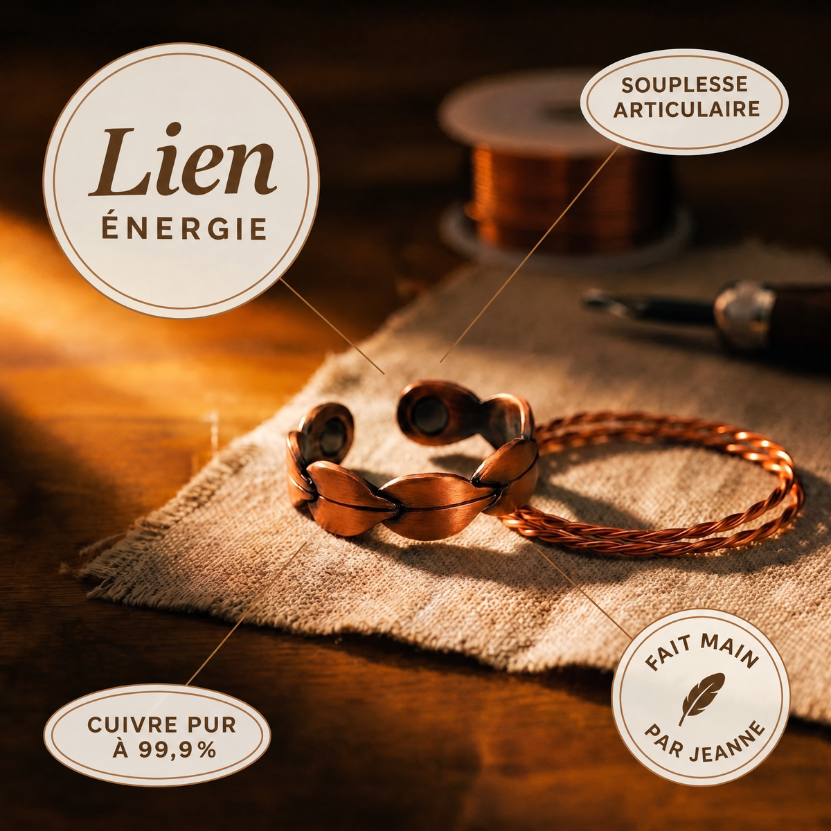 Bague en cuivre Lien