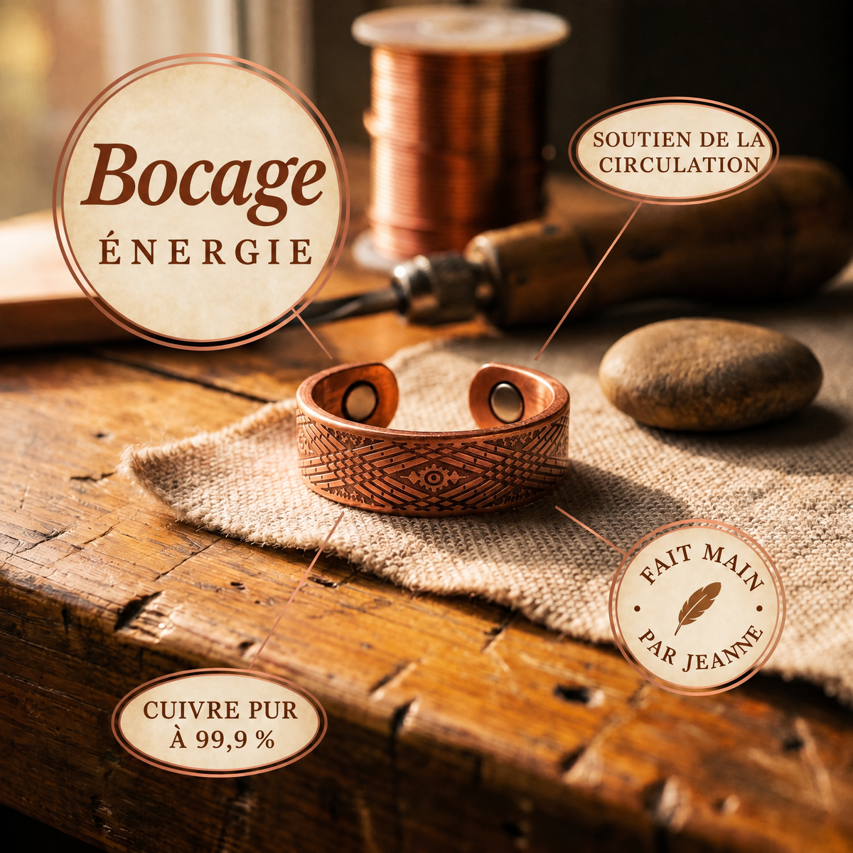 Bague en cuivre Bocage