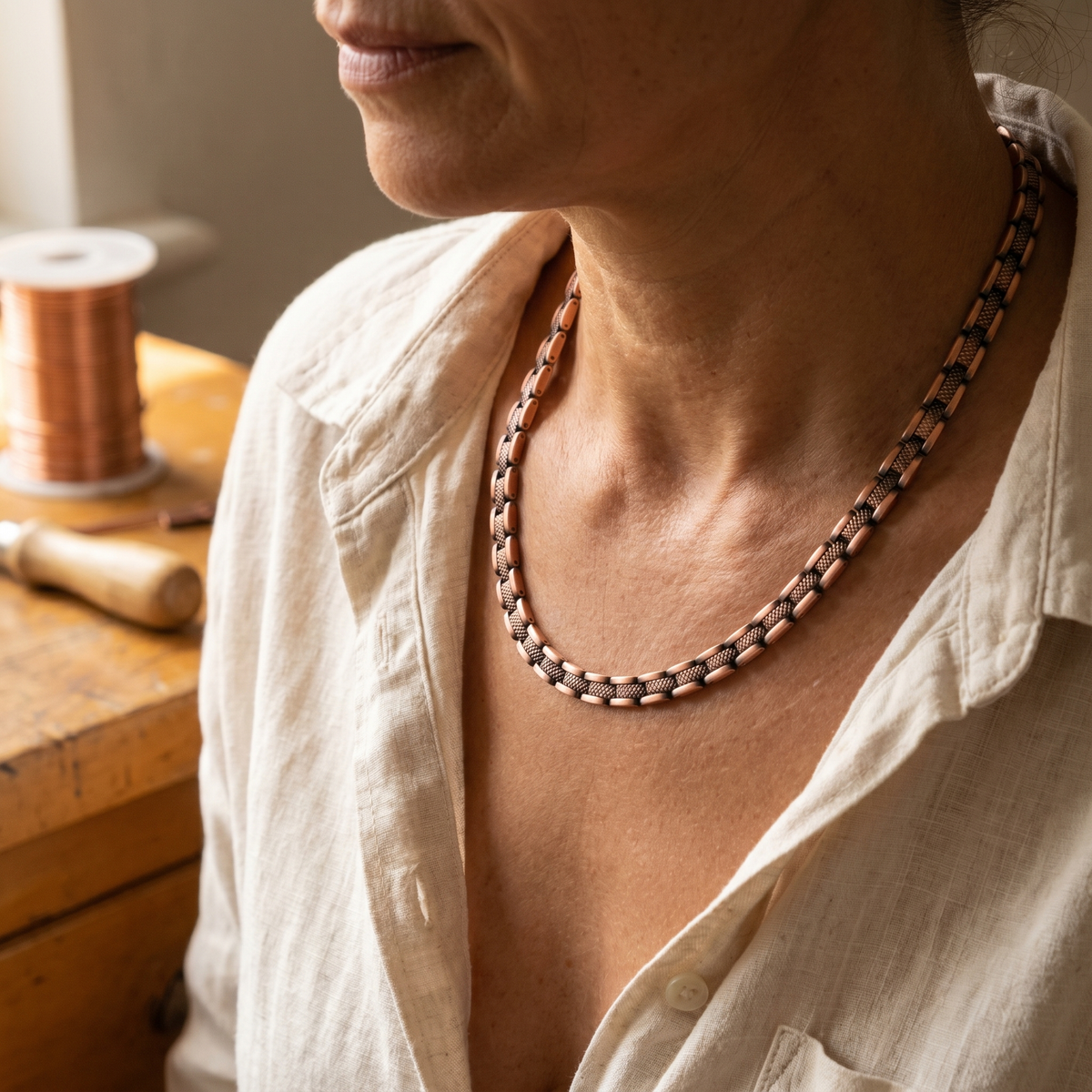 Collier en cuivre Halo