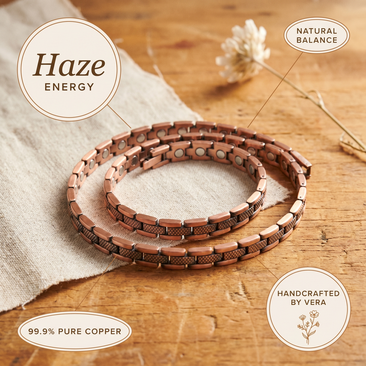Collier en cuivre Halo