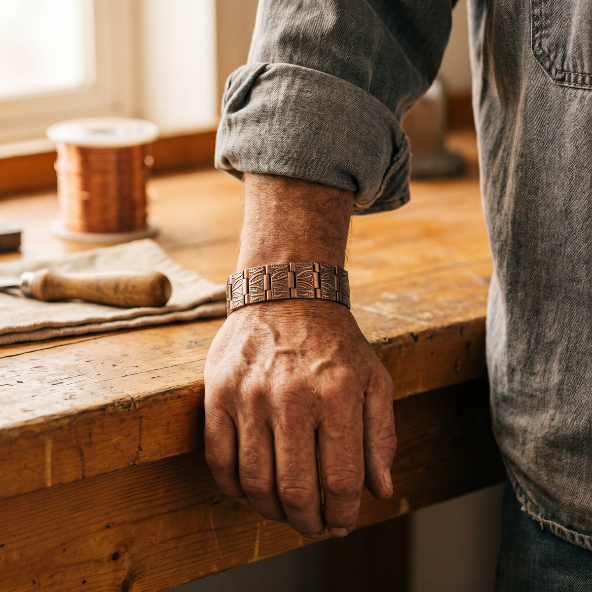 Bracelet homme en cuivre Cran