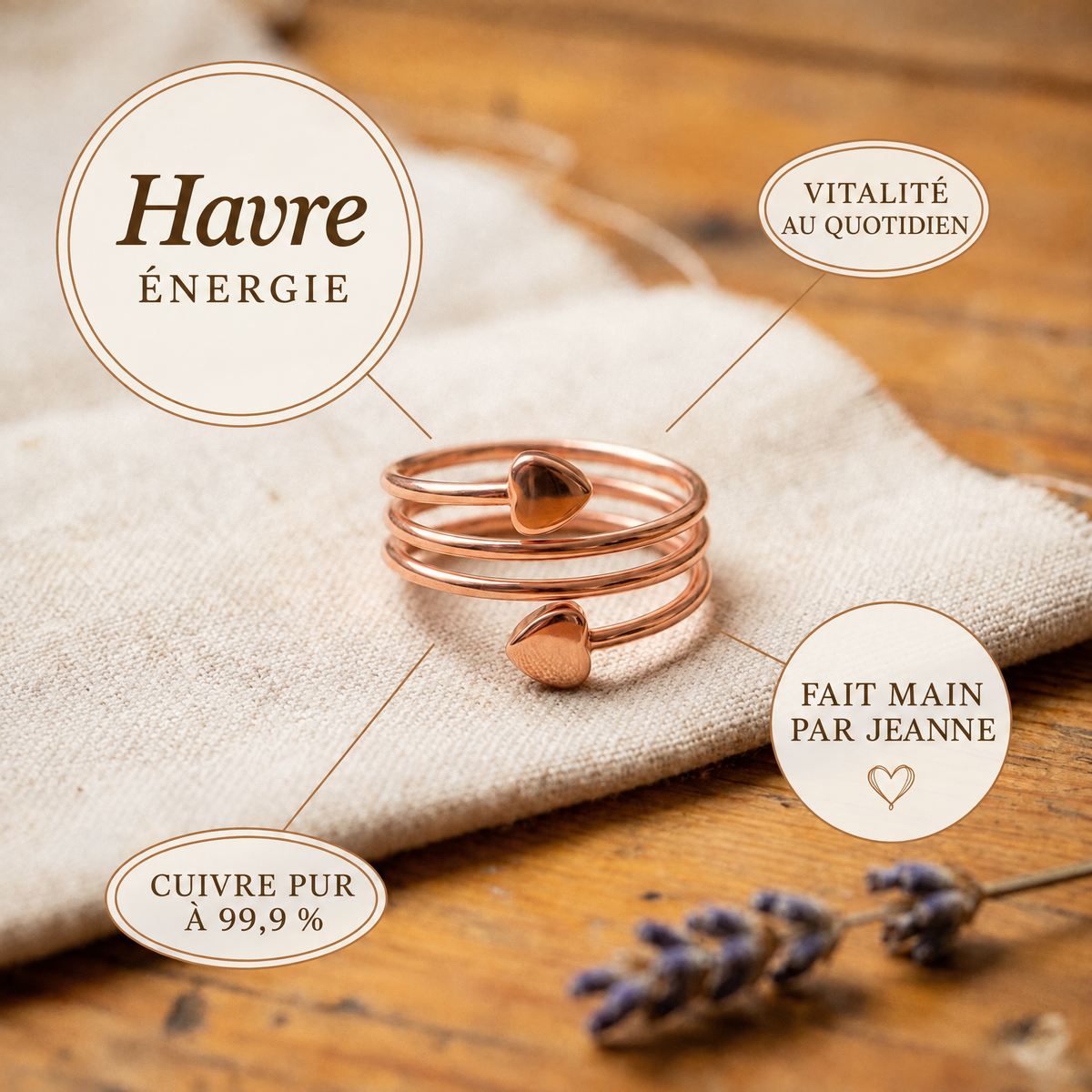 Bague en cuivre Havre