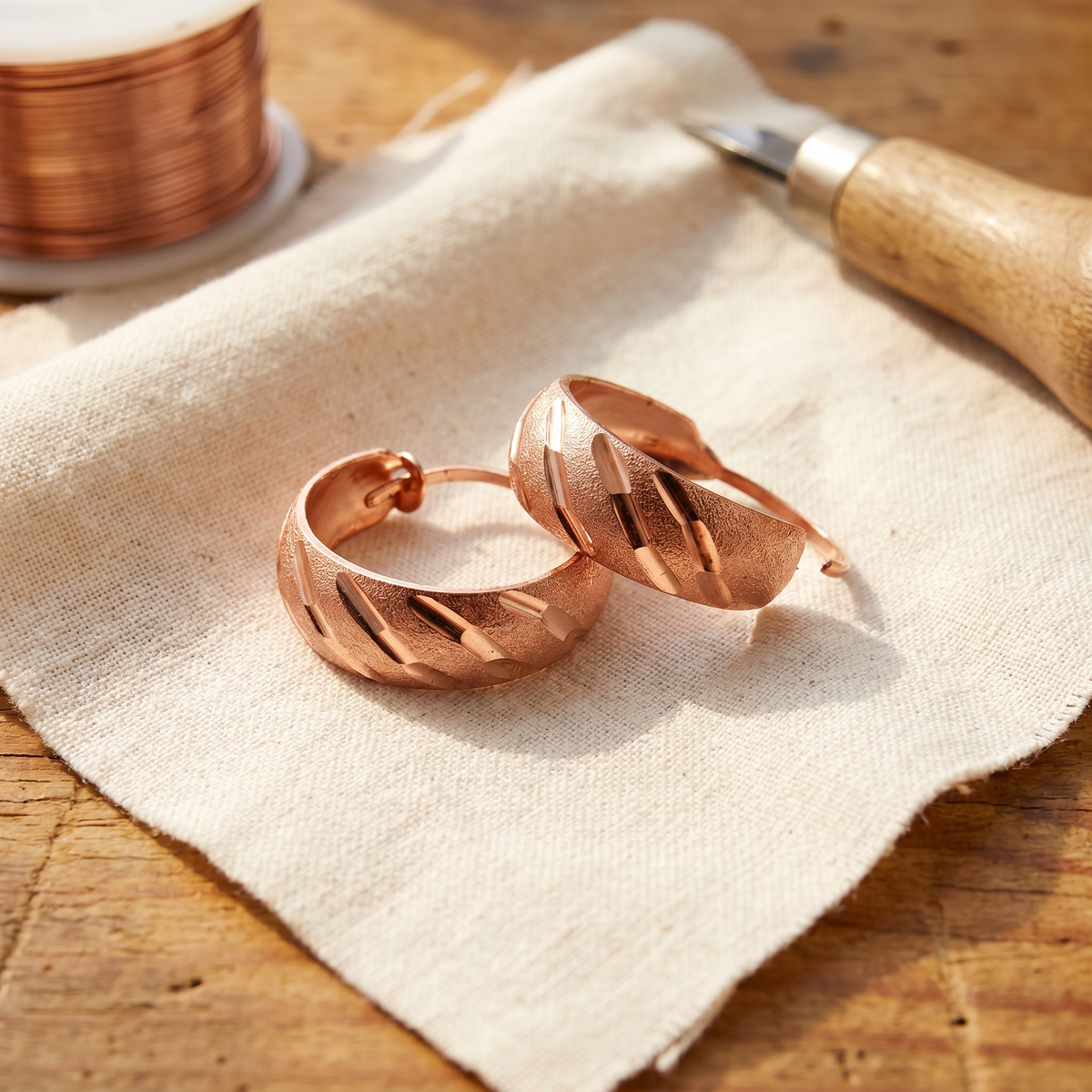 Boucles d'oreilles en cuivre Val