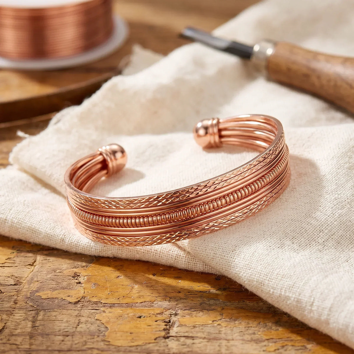 Bracelet en cuivre Fougère