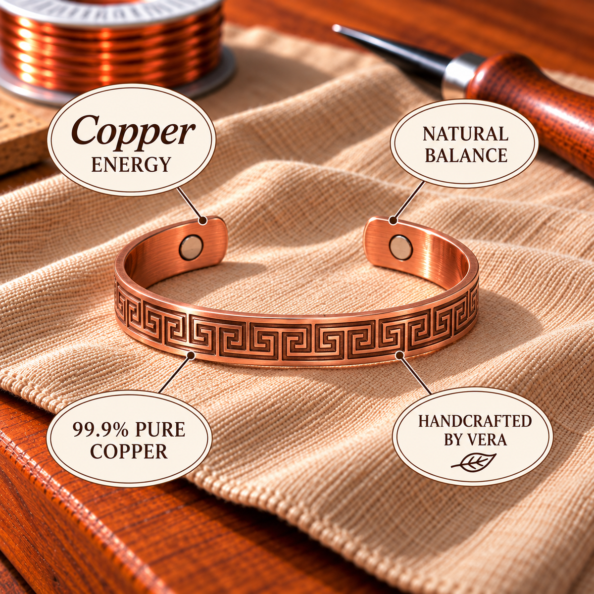 Bracelet en cuivre Bloc