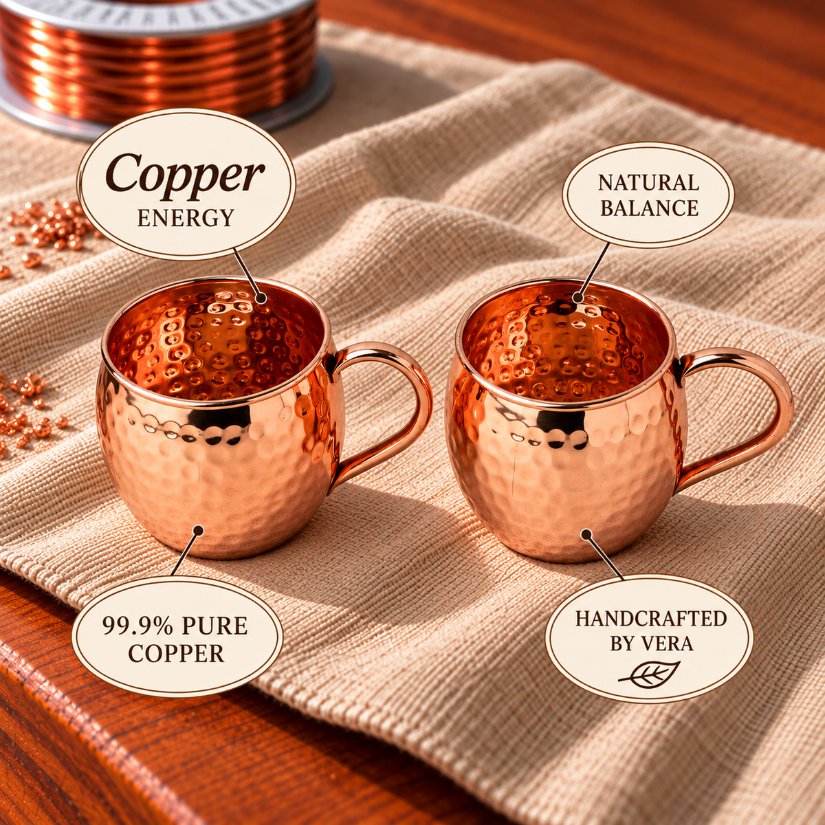 Tasses Moscow Mule en cuivre – lot de 2