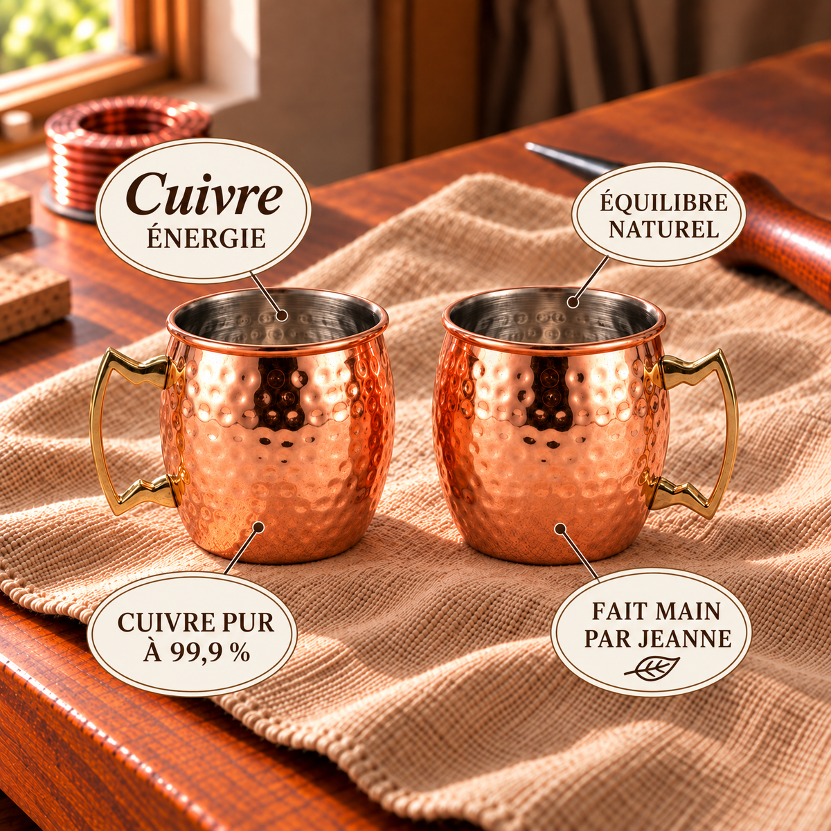 Tasses à expresso en cuivre – lot de 2
