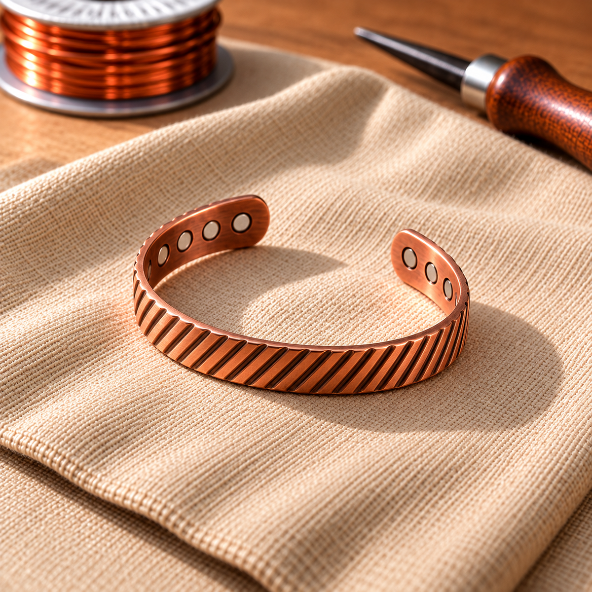 Bracelet en cuivre pur Lys