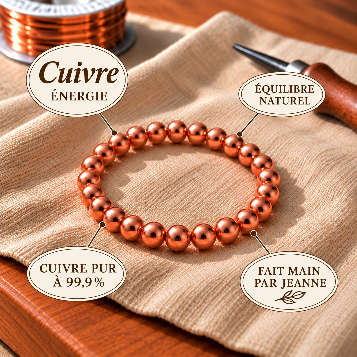 Bracelet en cuivre pur Gala