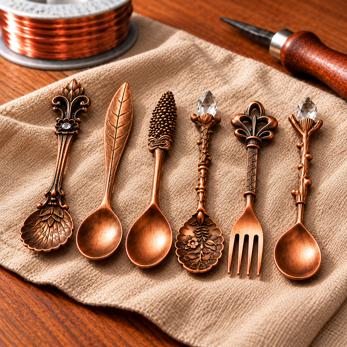 Set de couverts en cuivre pur