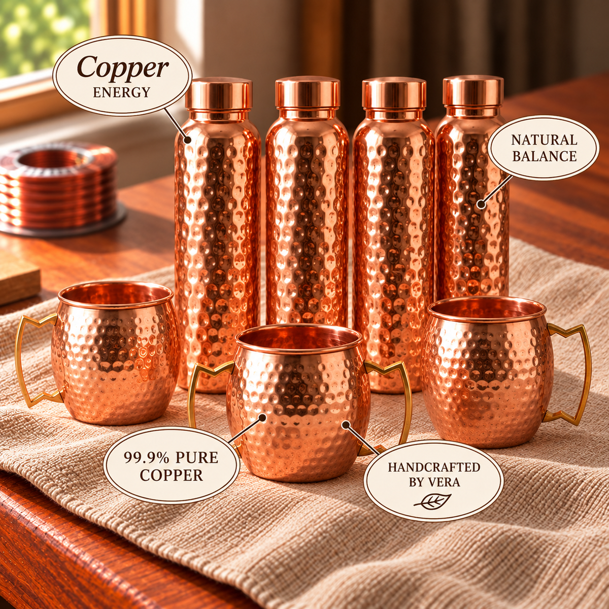 Coffret famille en cuivre