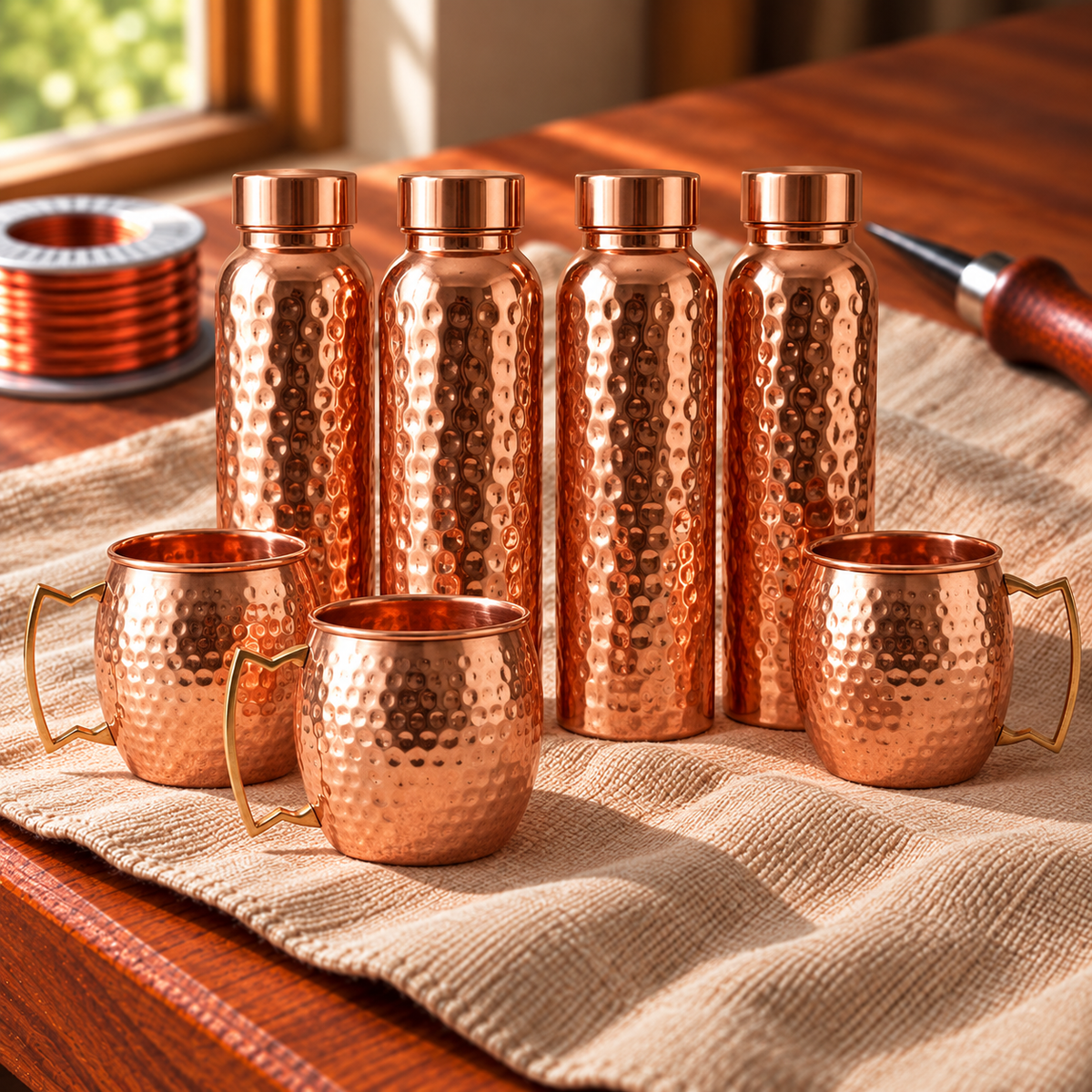 Coffret famille en cuivre