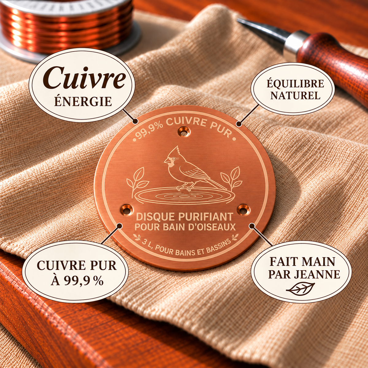 Disque en cuivre 99,9 %