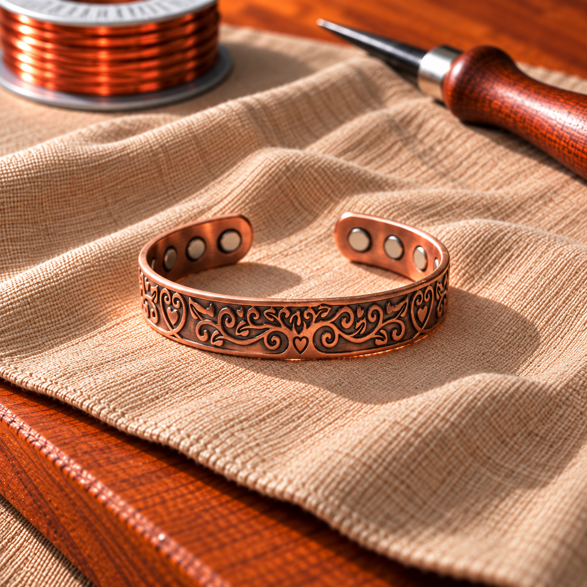 Bracelet en cuivre Marée