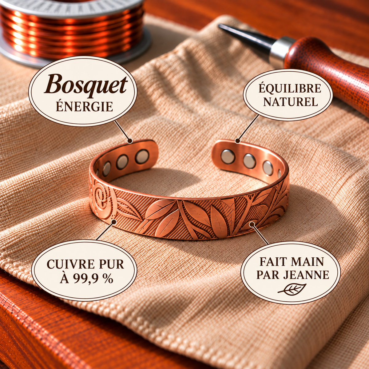 Bracelet en cuivre Bosquet