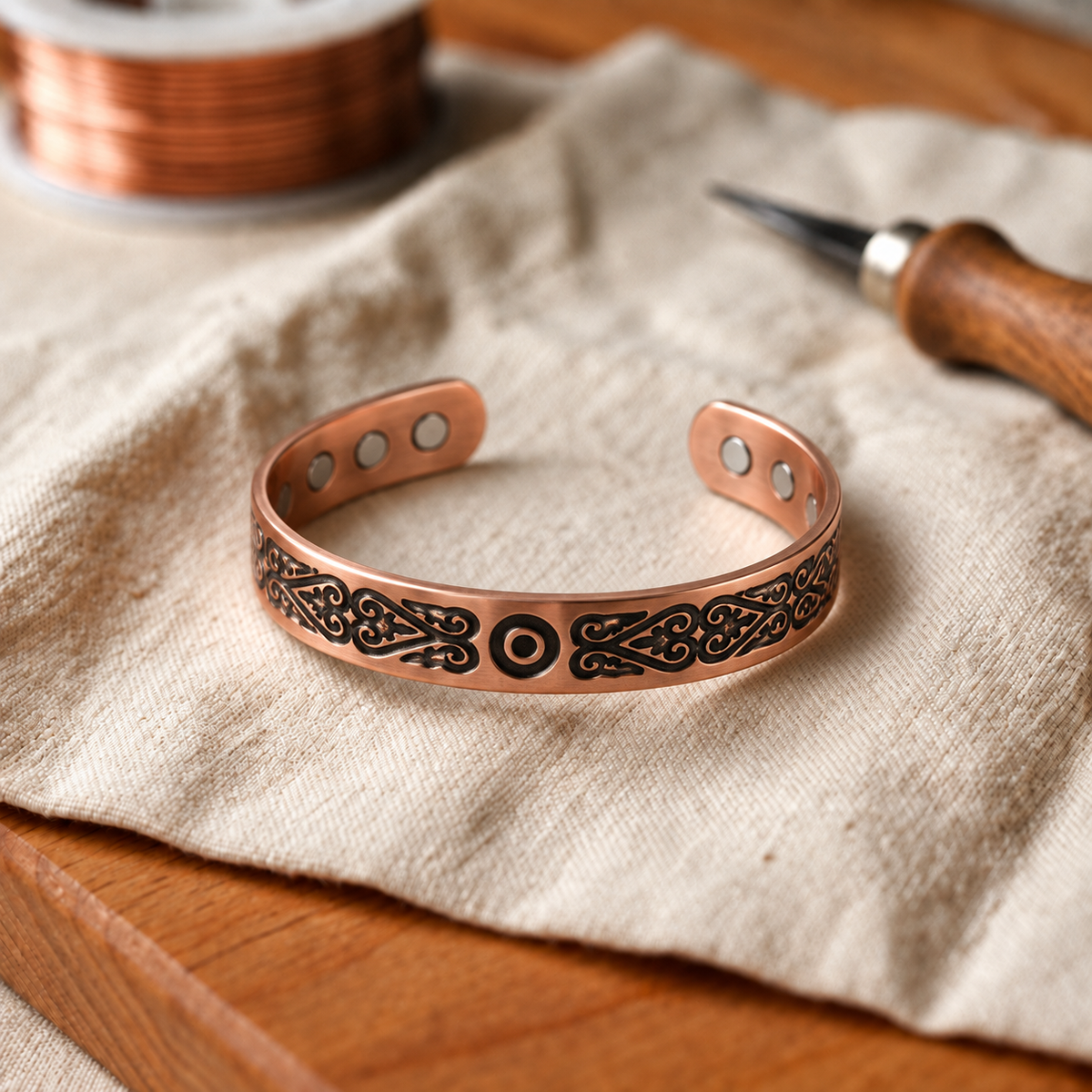 Bracelet en cuivre Vert-de-gris