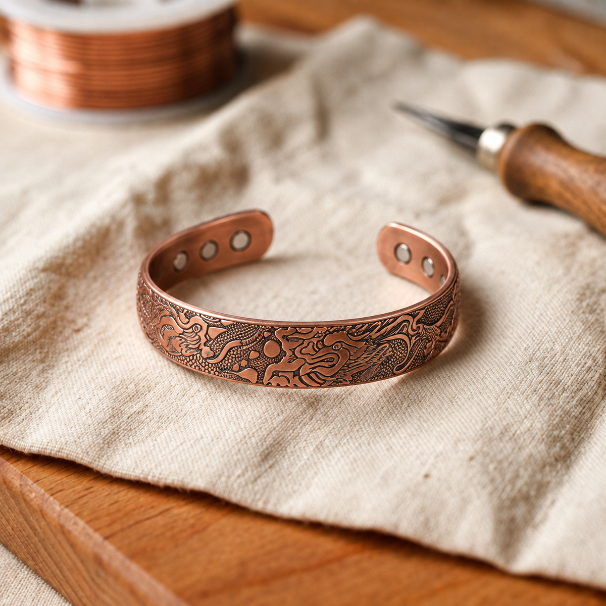 Bracelet en cuivre Trèfle