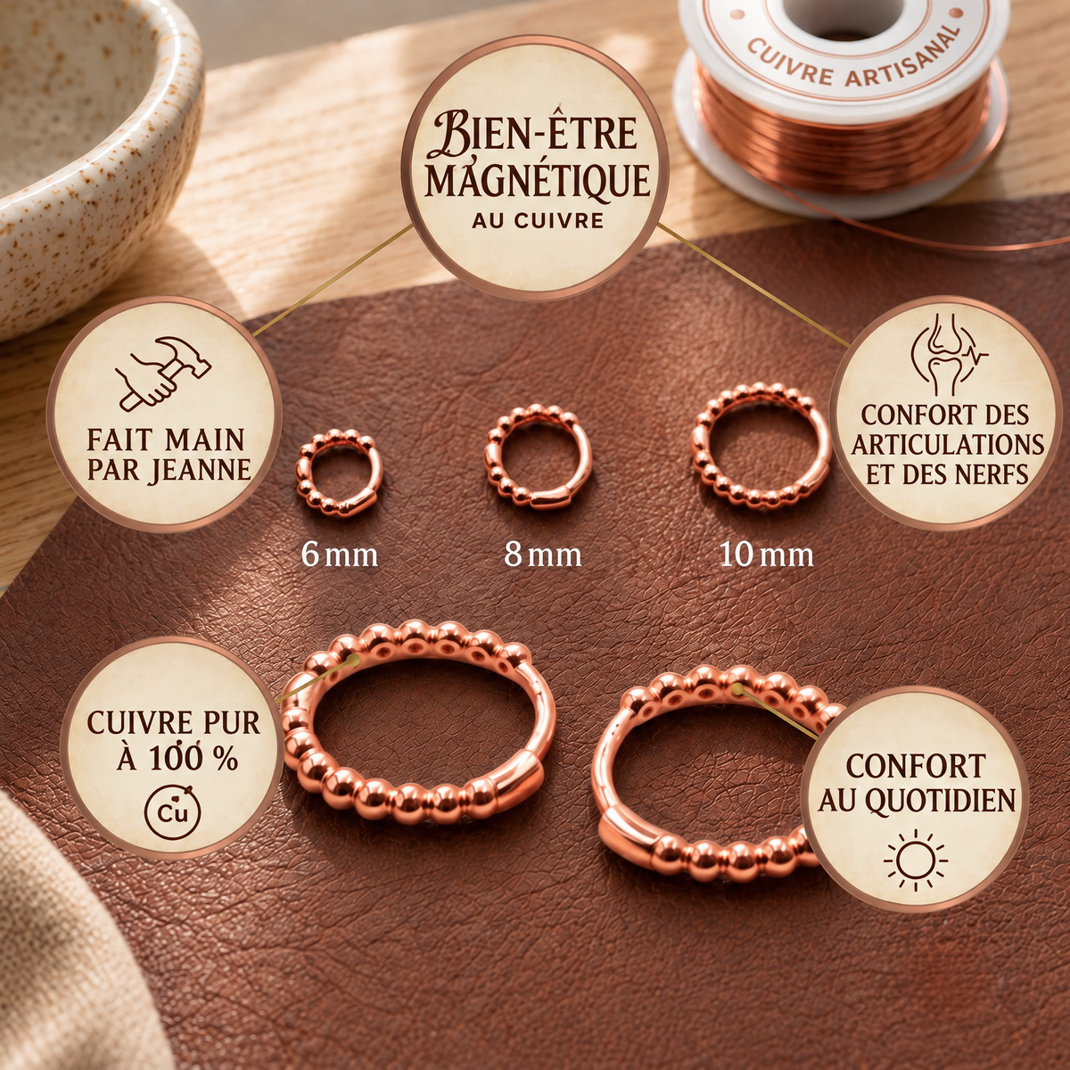 Boucles d'oreilles en cuivre Mini