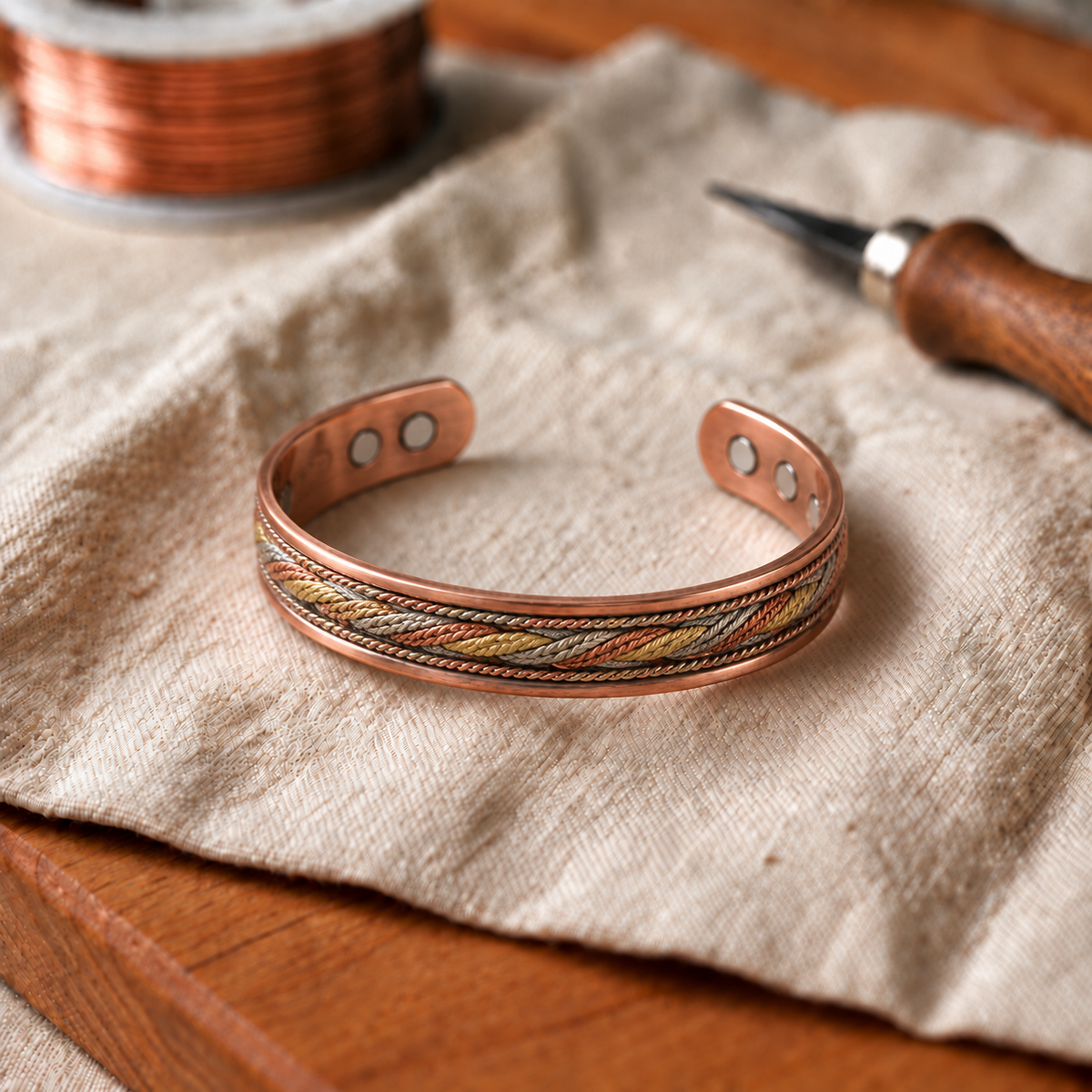 Bracelet en cuivre Écheveau