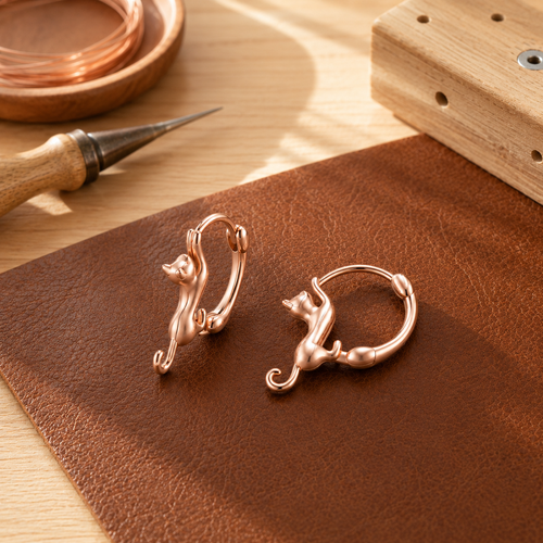 Boucles d'oreilles en cuivre Fournaise