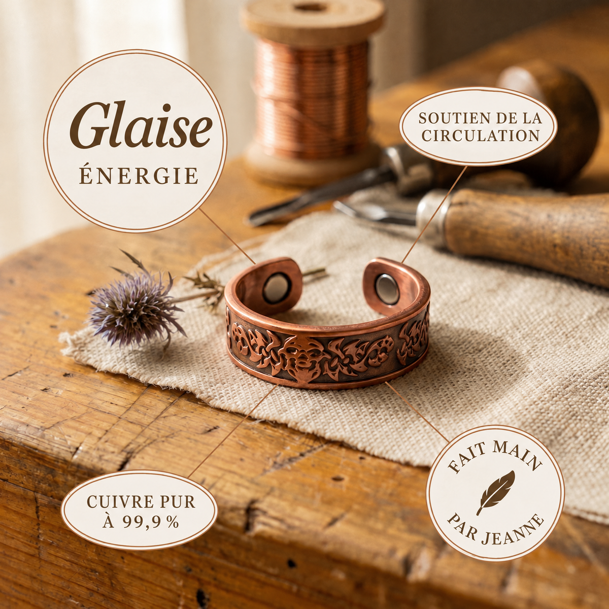 Bague en cuivre Glaise