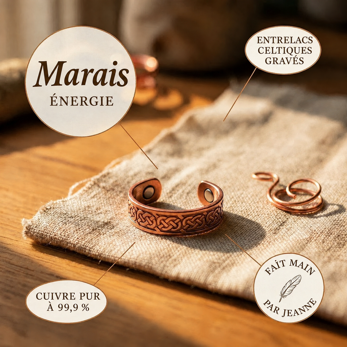 Bague en cuivre Marais