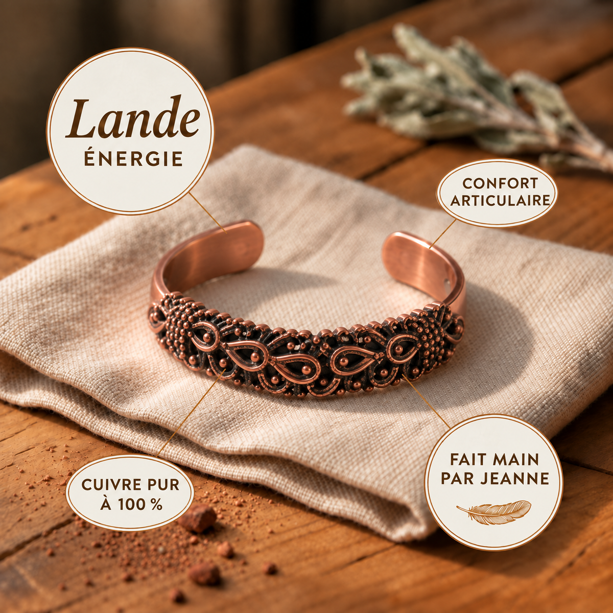 Bracelet en cuivre Lande