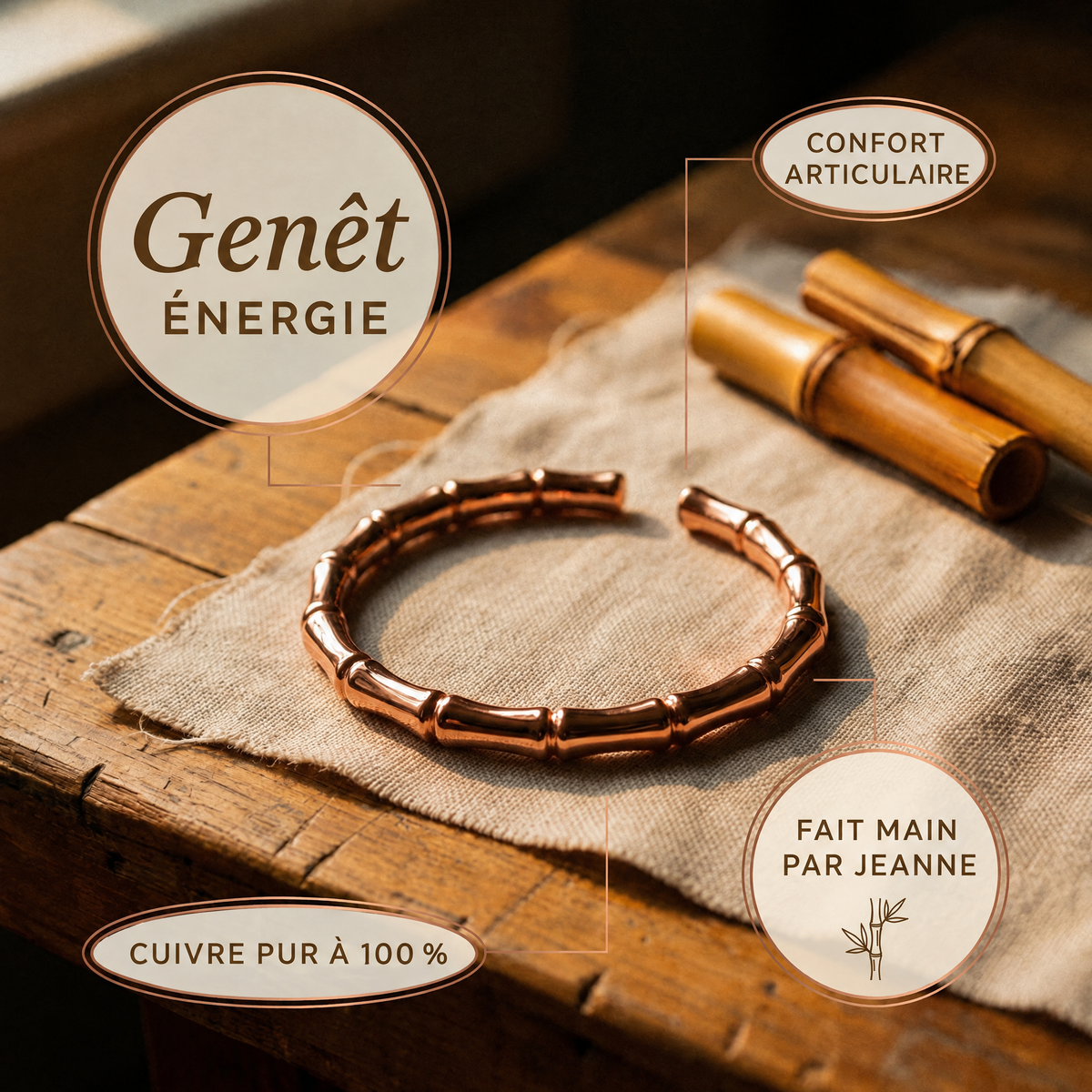 Bracelet en cuivre Bosquet