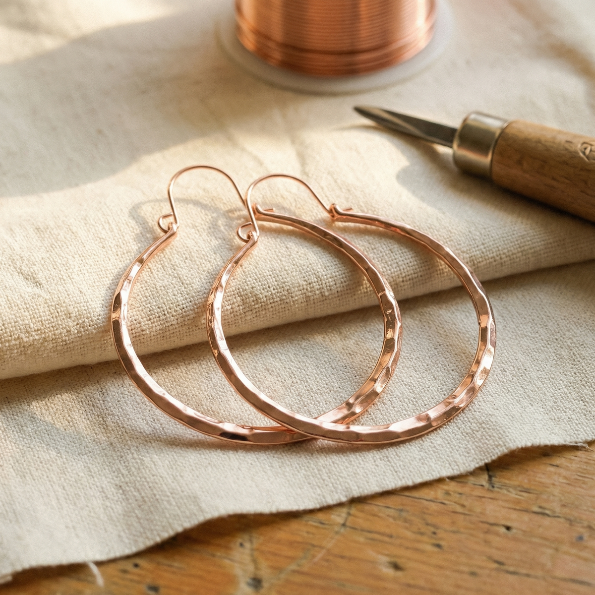 Boucles d'oreilles en cuivre Saule