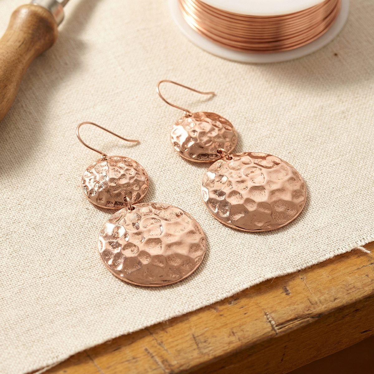 Boucles d'oreilles en cuivre Solstice