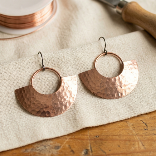 Boucles d'oreilles en cuivre Soleil