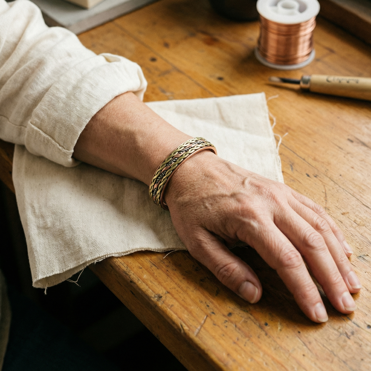 Bracelet en cuivre Tresse