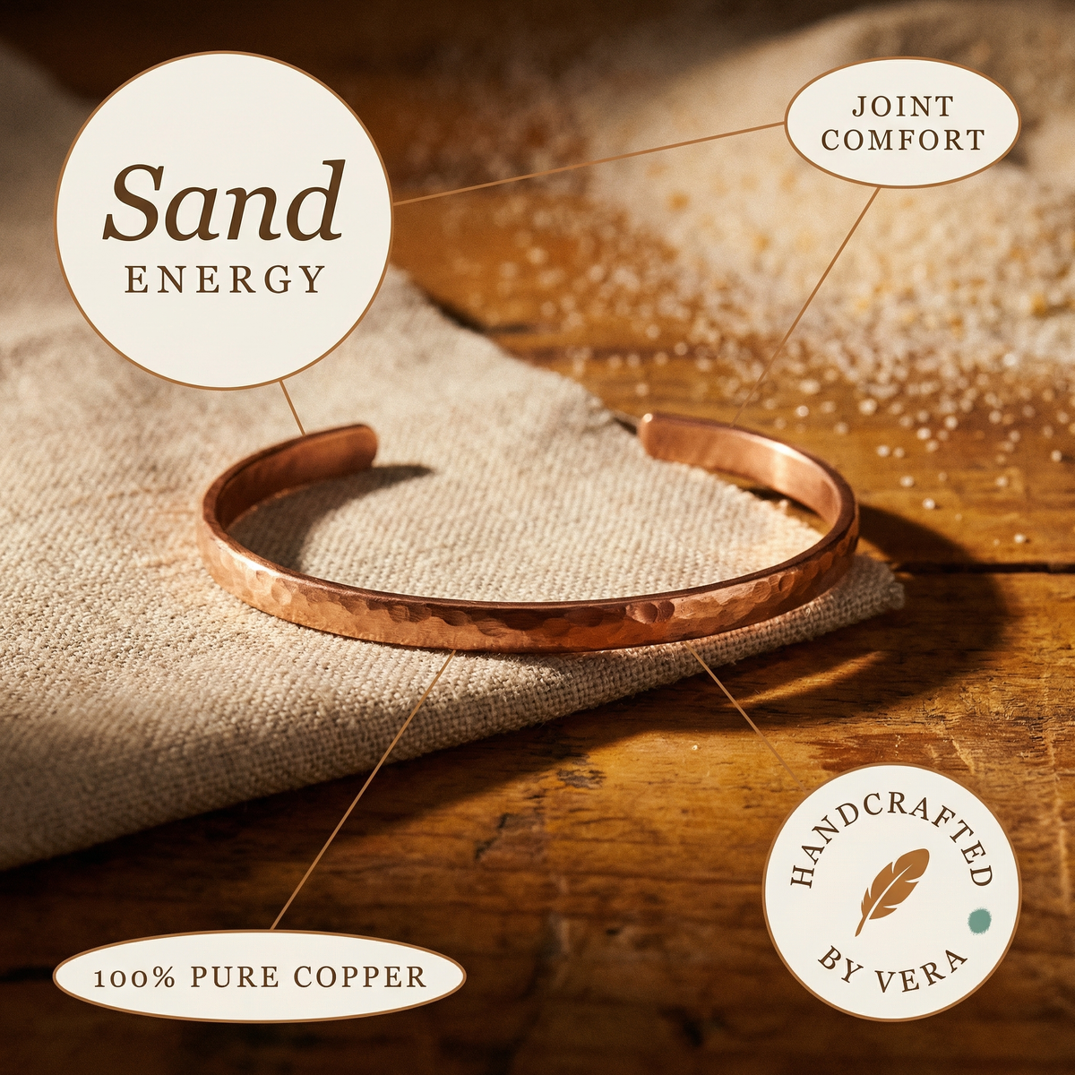 Chevillère en cuivre Sable